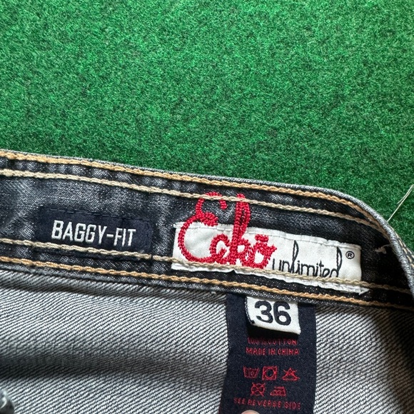 Y2K Baggy Fit Ecko Jorts Mens 38 Southpole Style Wide Leg Hip Hop Denim Shorts - Picture 4 of 8